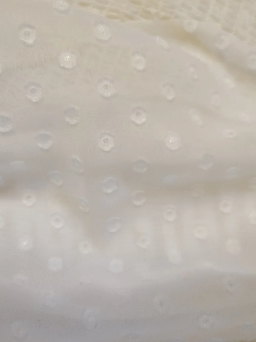 Laundry Women's White Smocked Swiss Dot Long Sleeve Top Large Cottage Core Boho